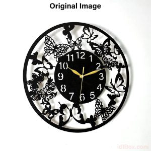 Butterfly 3D Wooden wall clock for Living Room Decor Wall Clock
