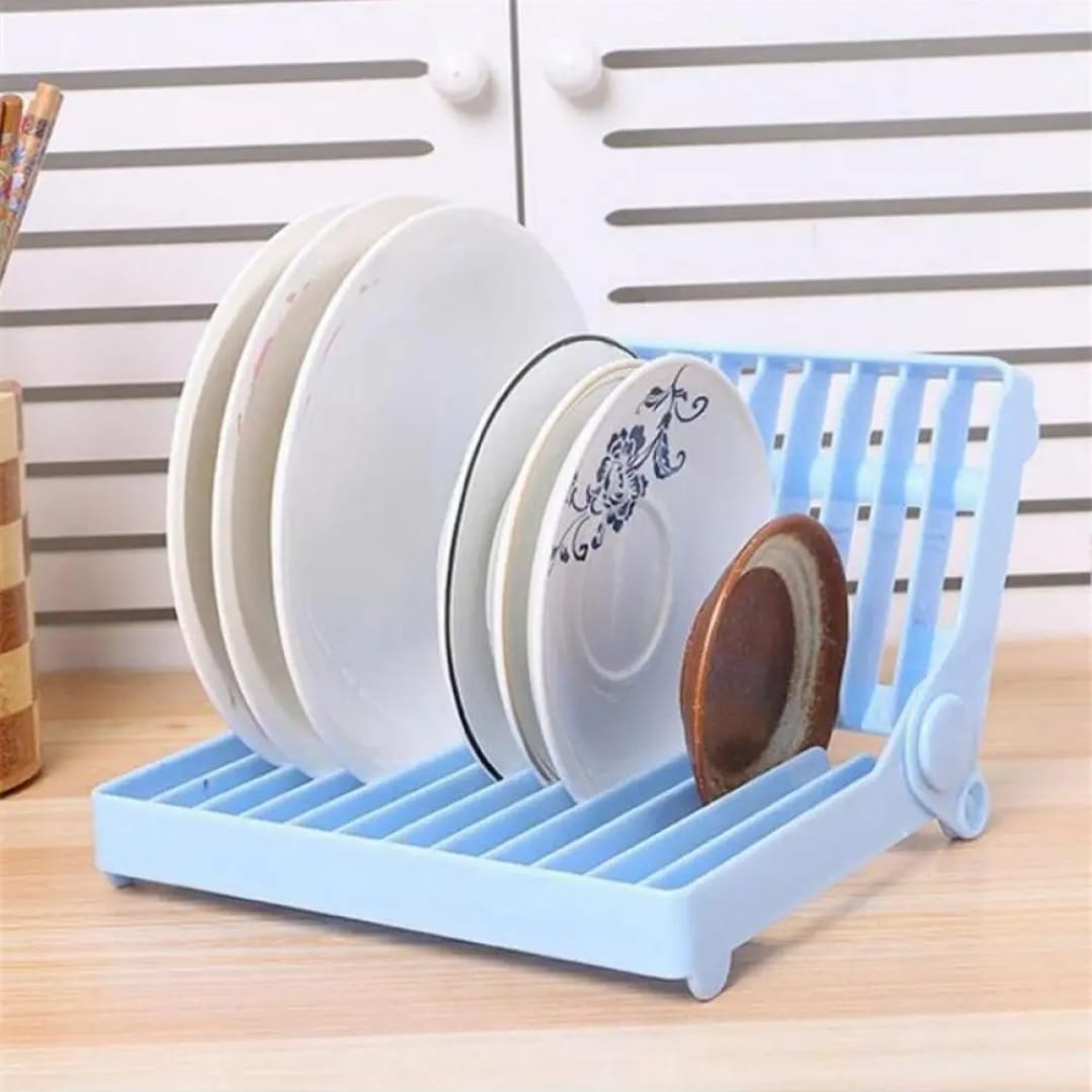 Small Kitchen Foldable Dish Plate Drying Rack | Multipurpose Space Saving Storage Organizer Plastic Rack