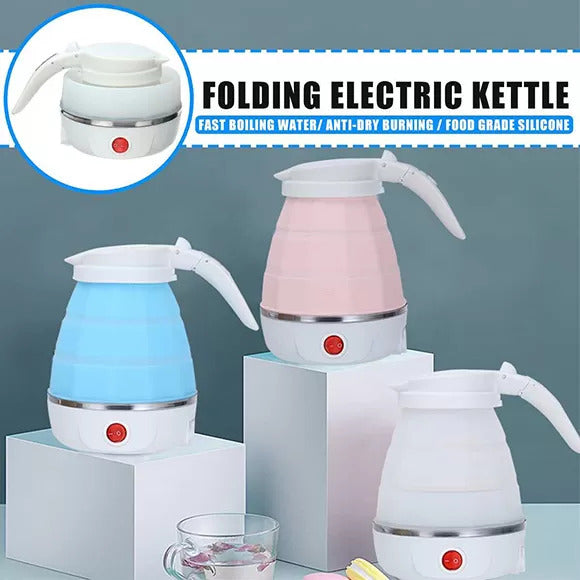 Fast Water Boiling 600 Ml Portable Kettle Travel Kettle Foods Boils Quickly Silicone Small Collapsible Foldable Electric Sports Bottle