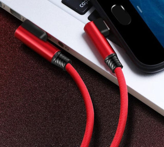 Elbow Data Charging Cable For iPhone – Durable Right Angle Lightning Cable For Fast Charging And Data Transfer Compatible With All iPhone Models