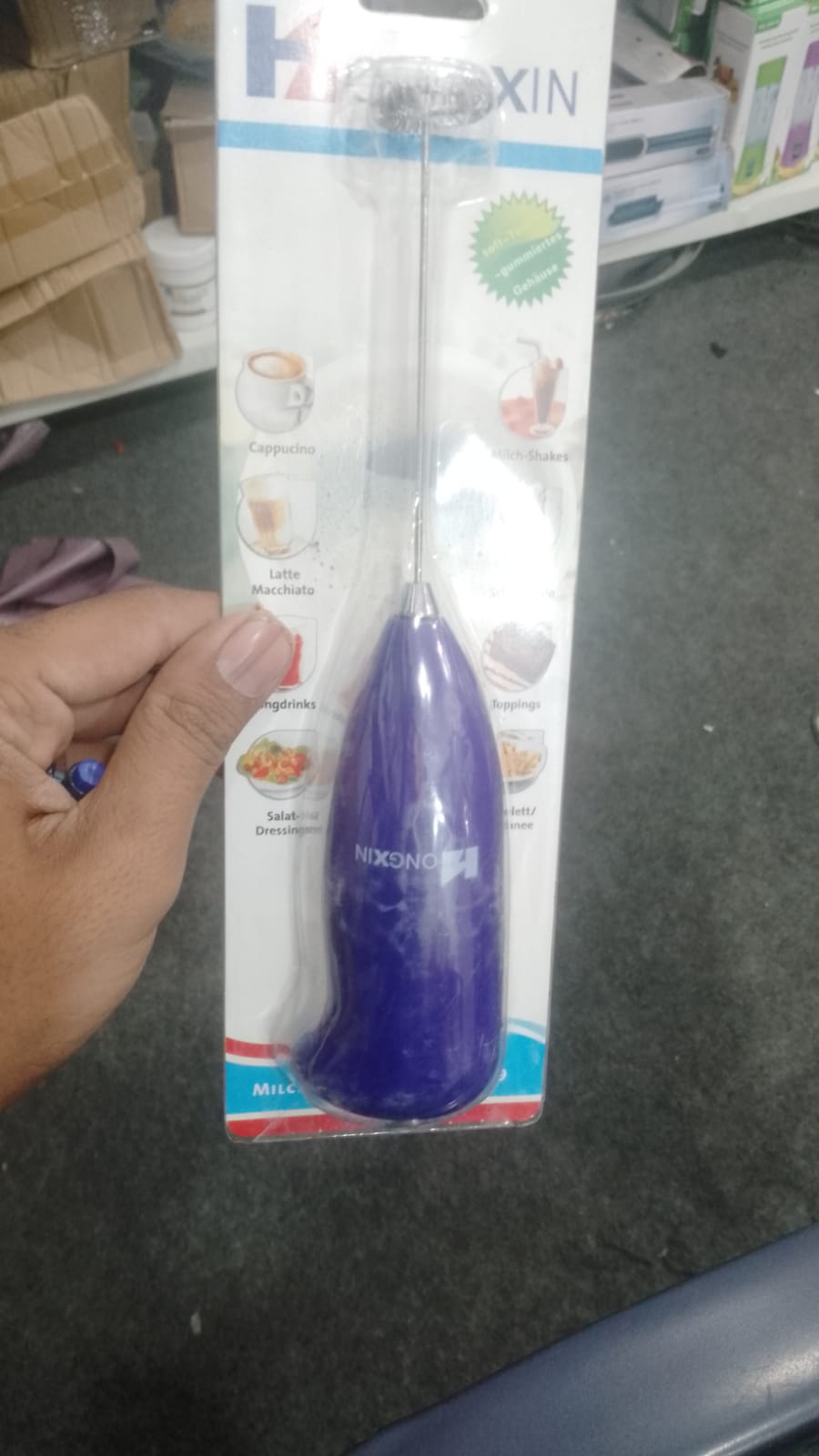 Cell Operated Coffee Beater Milk Drink Egg Whisk Mixer Foamer Mini Handle Stirrer Practical Cooking Tool Kitchen Gadget