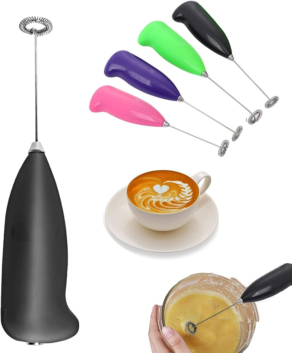 Cell Operated Coffee Beater Milk Drink Egg Whisk Mixer Foamer Mini Handle Stirrer Practical Cooking Tool Kitchen Gadget