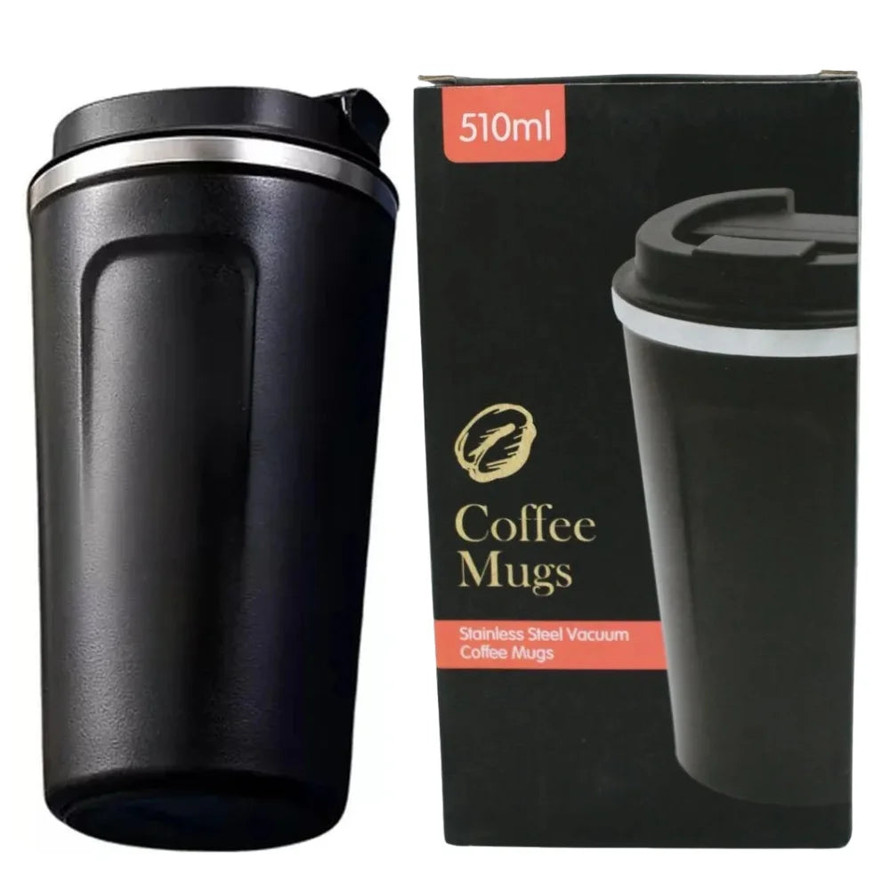 Black 510ML Stainless Steel Vacuum Insulated Thermos Flask Travel Mug