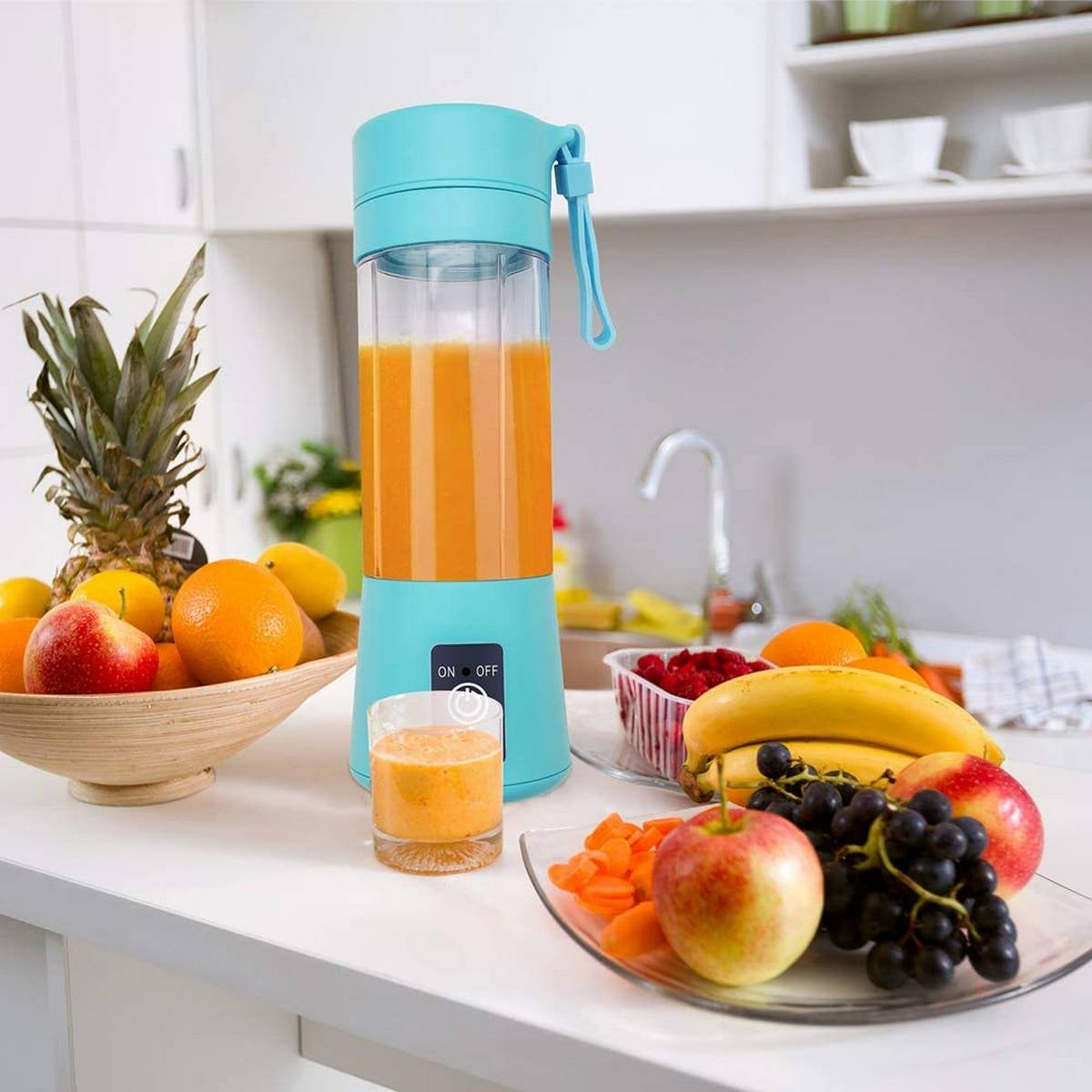 Portable 6-Blade USB Rechargeable Juicer Blender for Smoothies Shakes Baby Food and Outdoor Use